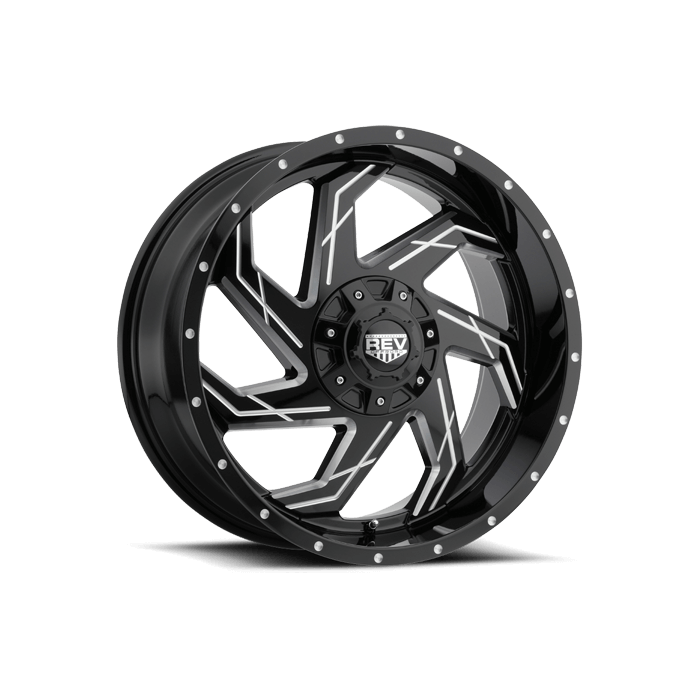 REV 20X12 MILLED GLOSS BLK