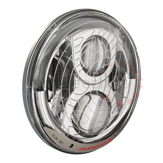 8700 EVO2 1224V ECE LED RHT HIGH/LOW BEAM HEATED HEADLIGHT W/CHROME INNER BEZEL SGL LIGHT FP & DRL