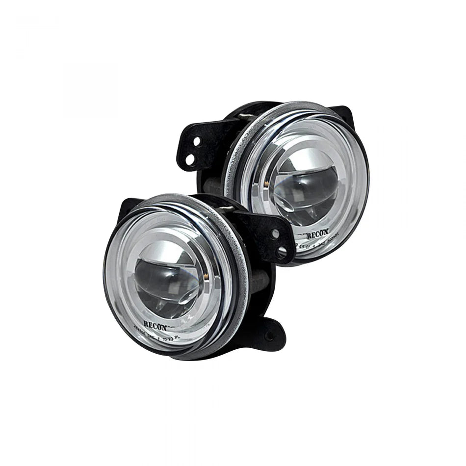 0715 JK WRANGLER LED FOG LIGHTS 2PC (REPLACES BOTH OEM JEEP WRANGLER FOG LIGHTS)CLEAR / CHROME