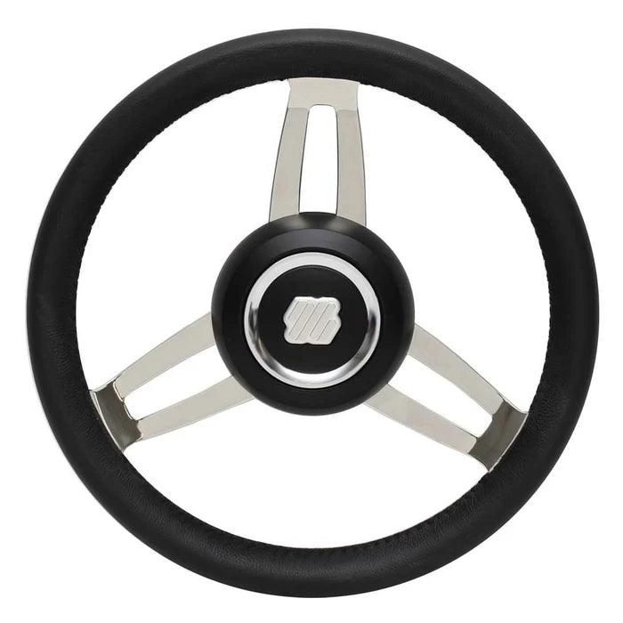 BLACK LEATHER GRIP & HUB 13.8'