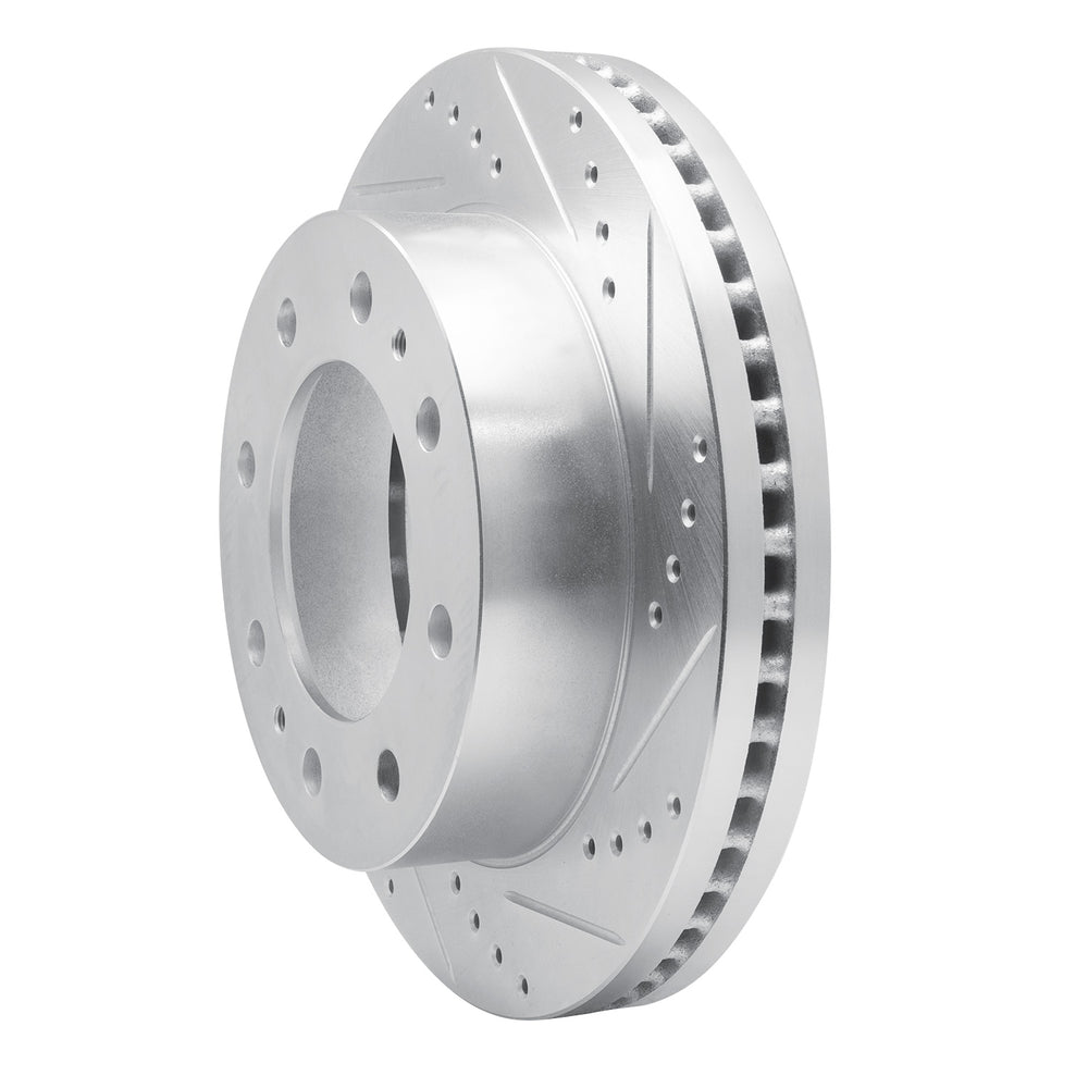 R1 Concepts Brake Rotor Drilled and Slotted Silver Fits Ford F-350