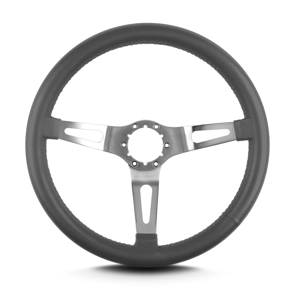 TEARDROP 3 SPOKE 14IN BRUSHED STANDARD GRIP DARK GREY