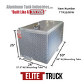 DOT APPROVED DIAMOND PLATE ALUMINUM DOUBLE WALL REFUELING TANK 110 GALLON RECTANGLE