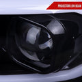 PROJECTOR HEADLIGHTS WITH DRL LED BAR GLOSSY BLACK HOUSING SMOKED LENS - SWITCHBACK TURN SIGNAL (FOR FACTORY HALOGEN HEADLIGHTS MODELS W O LED DAYTIME RUNNING ONLY)