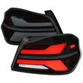 Spec-D SUBARU WRX STI FULL LED TAIL LIGHT BLK HOUSING SMK LENS WHITE LT BAR - LT-WRX15BBLED-SQ-RS