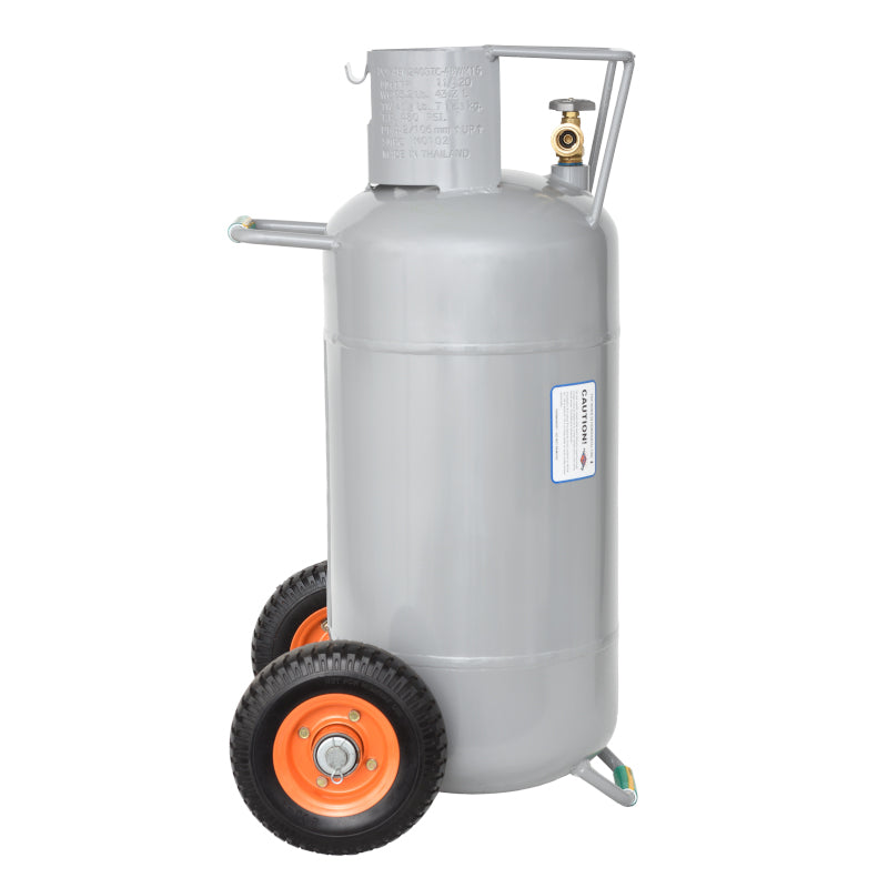 40LB HORIZONTAL & VERTICAL PROPANE CYLINDER W/OPD W/WHEELS