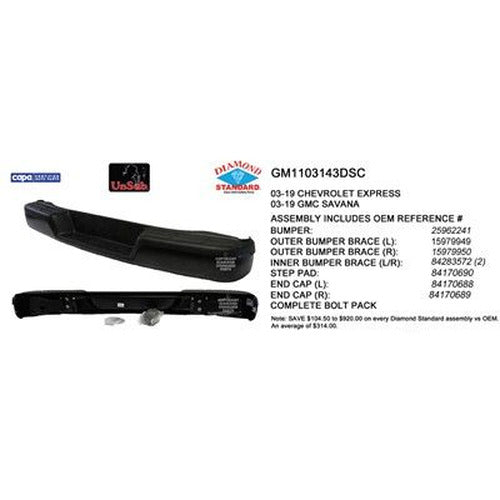 CAPA 03C CHEV EXPRESS/ GMC SAVANA VAN WITH BLACK PADS BLACK ASSEMBLY