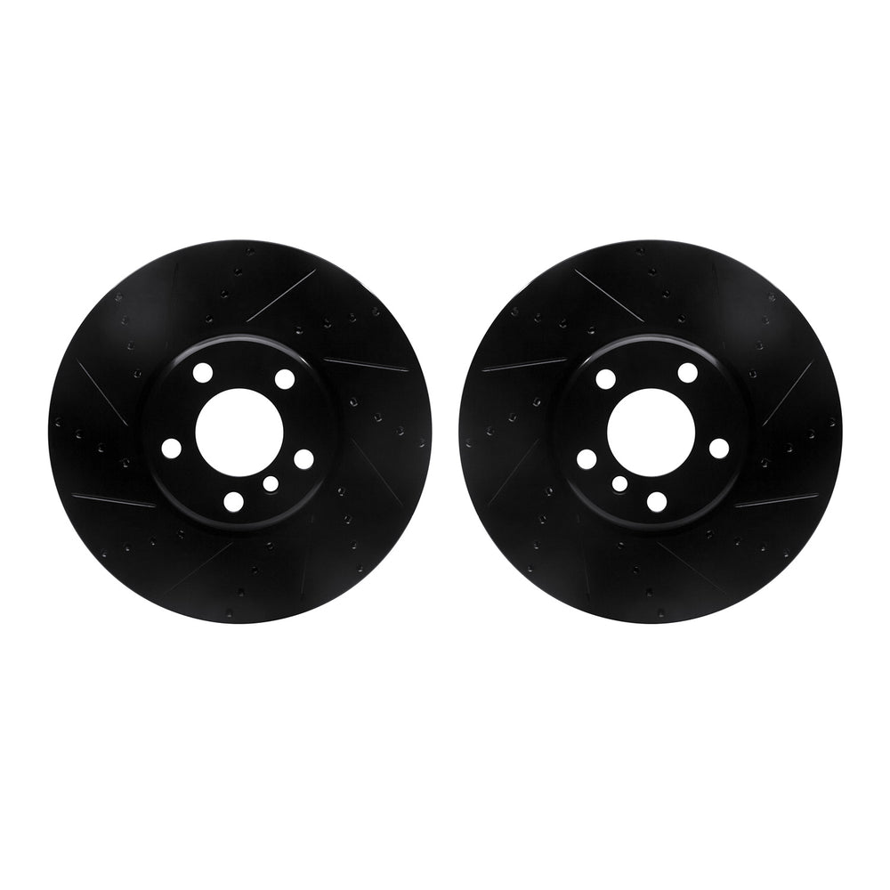 R1 Concepts Brake Rotor- D/S - Black Fits BMW 535i