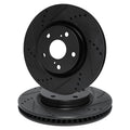R1 Concepts Brake Rotor- D/S - Black Fits BMW 535i