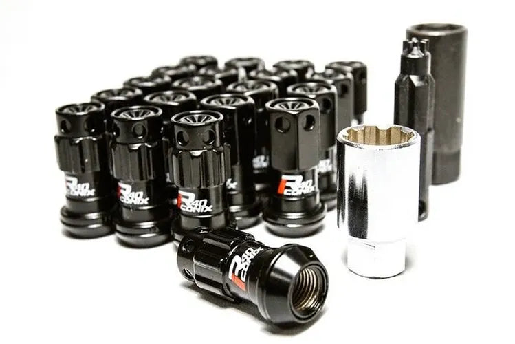 Project Kics 16+4 locks Black R40 Iconix W/ Plastic Cap (Black) - 12X1.25