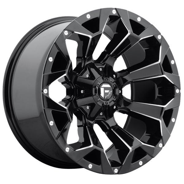 ~(45 lbs. 20X20X12)~ ASSAULT 17x9 6x135.00/6x139.70 GLOSS BLACK MILLED (2 mm)