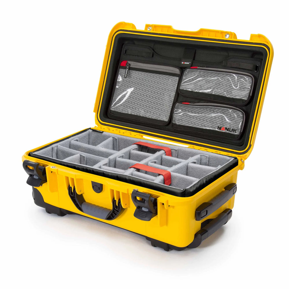 NANUK 935 WATERPROOF HARD CASE W/LID ORG./DIVIDERYELLOW INTERIOR: 20.5 X 11.3 X 7.5IN