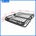 HEAVY DUTY ROOF MOUNTED CARGO BASKET RACK L57.5IN X W41.7IN X H6.3IN W/WIND FAIRING