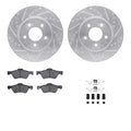 R1 05-12 Ford Escape Front Drilled & Slotted Silver Brake Rotor Set w/Optimum OE Pads and Hardware