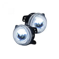 ~(3 lbs. 11X9X5)~ Jeep 07-15 JK Wrangler LED Fog Lights 2-Piece Set (Replaces Both OEM Jeep Wrangler Fog Lights) - Smoked / Black