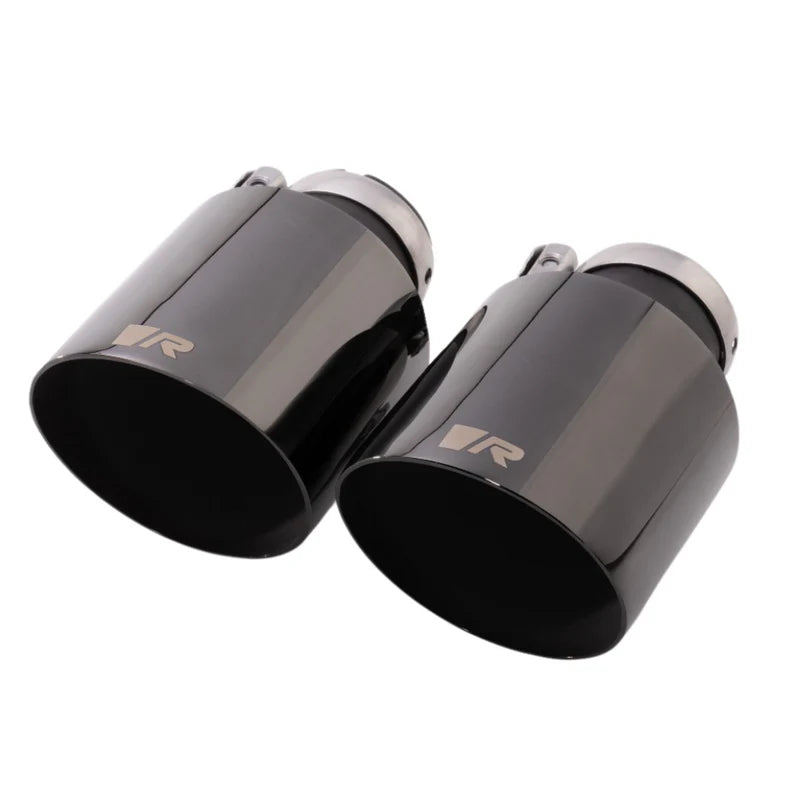 Remus Stainless Steel 115mm Angled Engraved Black Chrome Tail Pipe Set (Pair)