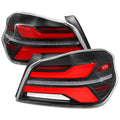 Spec-D SUBARU WRX STI FULL LED TAIL LIGHT BLK HOUSING CLR LENS RED LIGHT BAR - LT-WRX15JRLED-SQ-RS