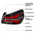 Spec-D SUBARU WRX STI FULL LED TAIL LIGHT BLK HOUSING CLR LENS RED LIGHT BAR - LT-WRX15JRLED-SQ-RS