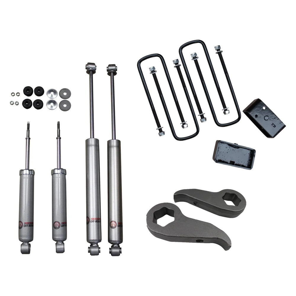 1 Inch-3 Inch Leveling Lift Kit w Shocks 11-19 Silverado Sierra 2500 HD 3500 HD Freedom Off-Road