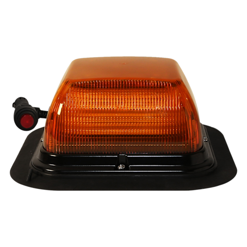LED BEACON SQUARE POLY BASE MEDIUM PROFILE 1224VDC 24 FLASH PATTERNS VACUUMMAGNET MOUNT AMBER