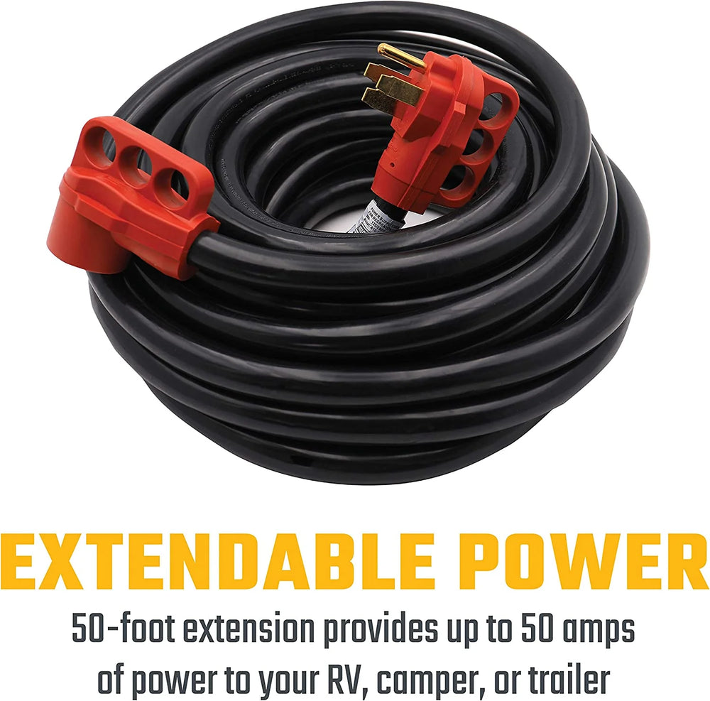 50A EXTENSION CORD W/HDL 50' RED BOXED