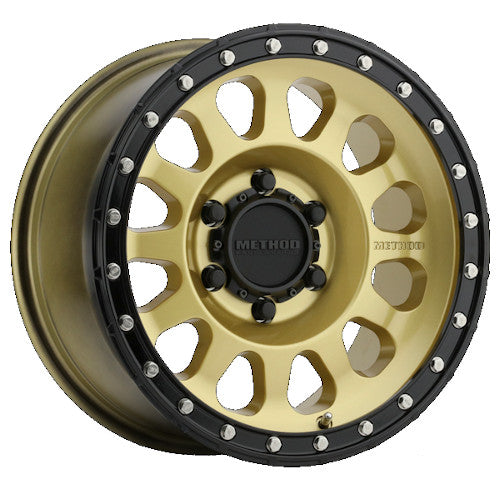 Method MR315 20x10 / 6x135 BP / -18mm Offset / 87mm CB Gold - Black Lip Wheel