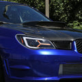 WRX PROJECTOR HEADLIGHTS GLOSSY BLACK HOUSING CLEAR LENS - LED BAR SEQUENTIAL TURN SIGNAL - HALOGEN MODELS ONLY