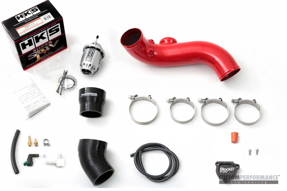 cp-e Exhale BOV Kit for VTA / Hard Pipe to Throttle HKS SSQV Flange Race Red 15 Ford EcoBoost Musta