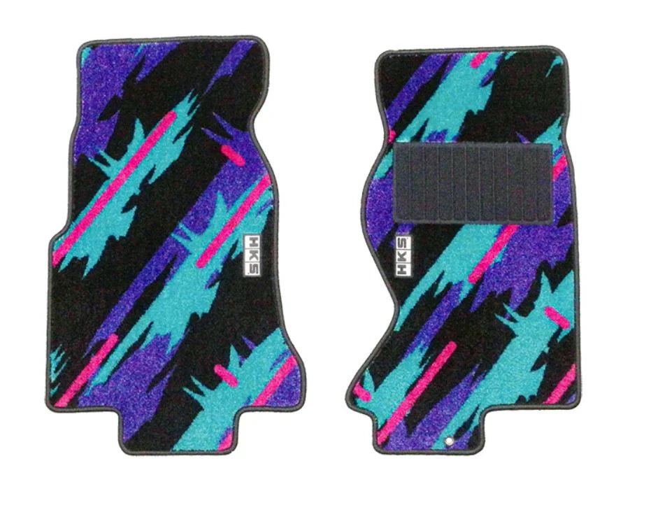 HKS Mitsubishi Evolution CT9A Non-MR 50th Anniversary Floor Mat Oil Color - Front Set LHD