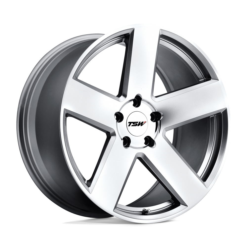 ~(35 lbs. 21X21X10)~ TSW BRISTOL 19x8.5 5/120 ET15 CB76.1 SILVER W/MIRROR CUT FACE