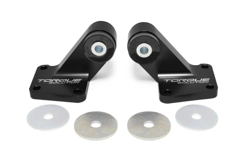 Torque Solution 03-06 Mitsubishi EVO VII-IX Billet Rear Differential Mounts - Black