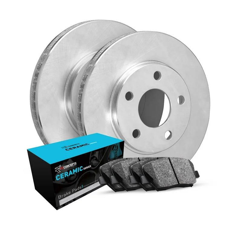 R1 E- Line Series Brake Rotor - D/S - Silver w/ Ceramic Pads Hdw Fits Ford E-350