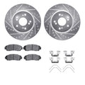 R1 07-16 Acura RDX Front Drilled & Slotted Silver Brake Rotor Set w/Optimum OE Pads and Hardware