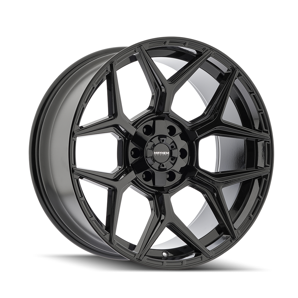 MAYHEM VANQUISH 8119 GLOSS BLACK MILLED 22X10 6-135/6-139.7 -19MM 106.1MM