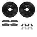 R1 E- Line Series Brake Rotor - D/S - Black w/ Ceramic Pads Hdw Fits Chrysler 200