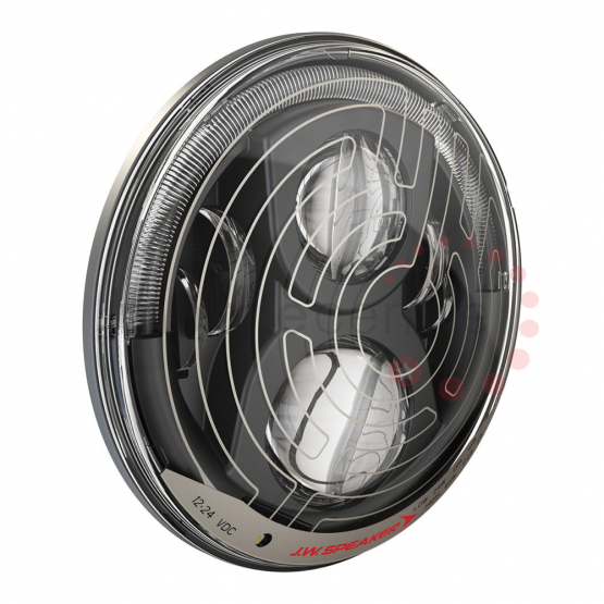 8700 EVO2 1224V ECE LED LHT HIGH/LOW BEAM HEATED HEADLIGHT W/BLK INNER BEZEL SGL LIGHT FPDRL