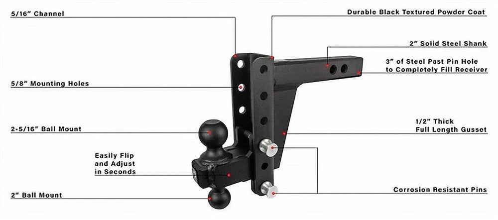2.0" EXTREME DUTY 6" DROP/RISE
