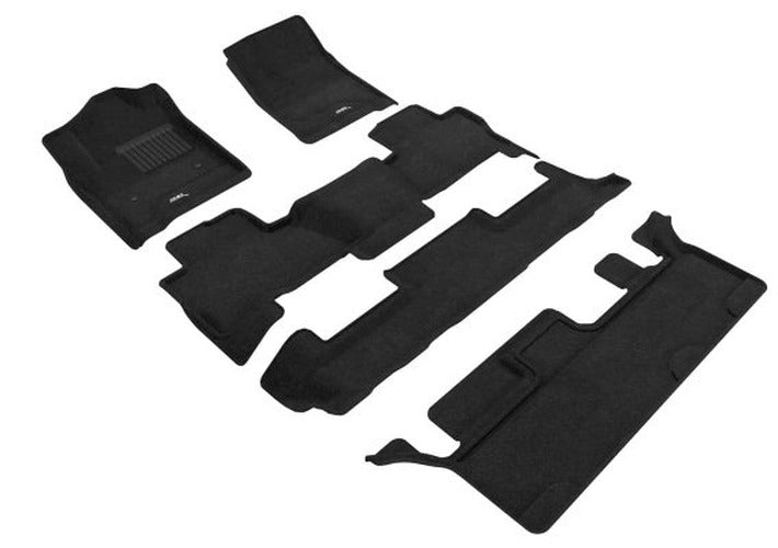 3D ELEGANT FLOOR MAT 3 ROW SET BLCK
