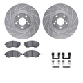 R1 04-12 Subaru Baja Front Drilled & Slotted Silver Brake Rotor Set w/Euro Ceramic Pads and Hardware