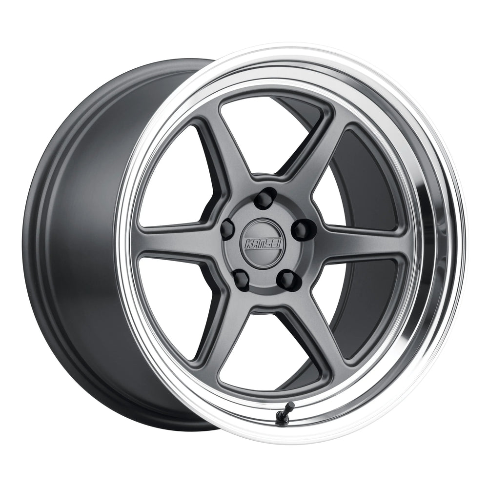KANSEI ROKU MATTE GRAY W/MACHIINED LIP 18X9.5 5X110 +22mm