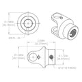 STAINLESS STEEL DOUBLE UJOINT 17MM DD X 3/4IN36 POLISHED