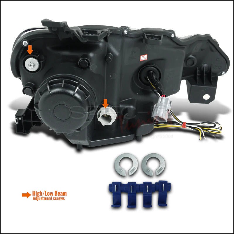 PROJECTOR HEADLIGHT BLACK HOUSING W
