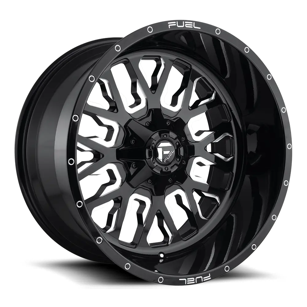 ~(36 lbs. 20X20X12)~ STROKE 17x9 5x114.30/5x127.00 GLOSS BLACK MILLED (-12 mm)