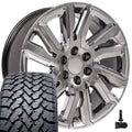 22 IN REPLICA WHEEL CV39 FITS GMC SIERRA RIM 22X9 HYPER WHEEL