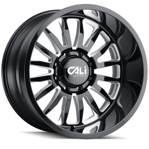 SUMMIT (9110) GLOSS BLACK/MILLED SPOKES 20X10 6135 25mm 87.1mm