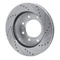R1 Concepts Brake Rotor Drilled and Slotted Silver Fits Ford F-350