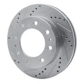 R1 Concepts Brake Rotor Drilled and Slotted Silver Fits Ford F-350