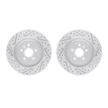R1 13-19 Ford Explorer Front Drilled & Slotted Carbon Coated Brake Rotor Set