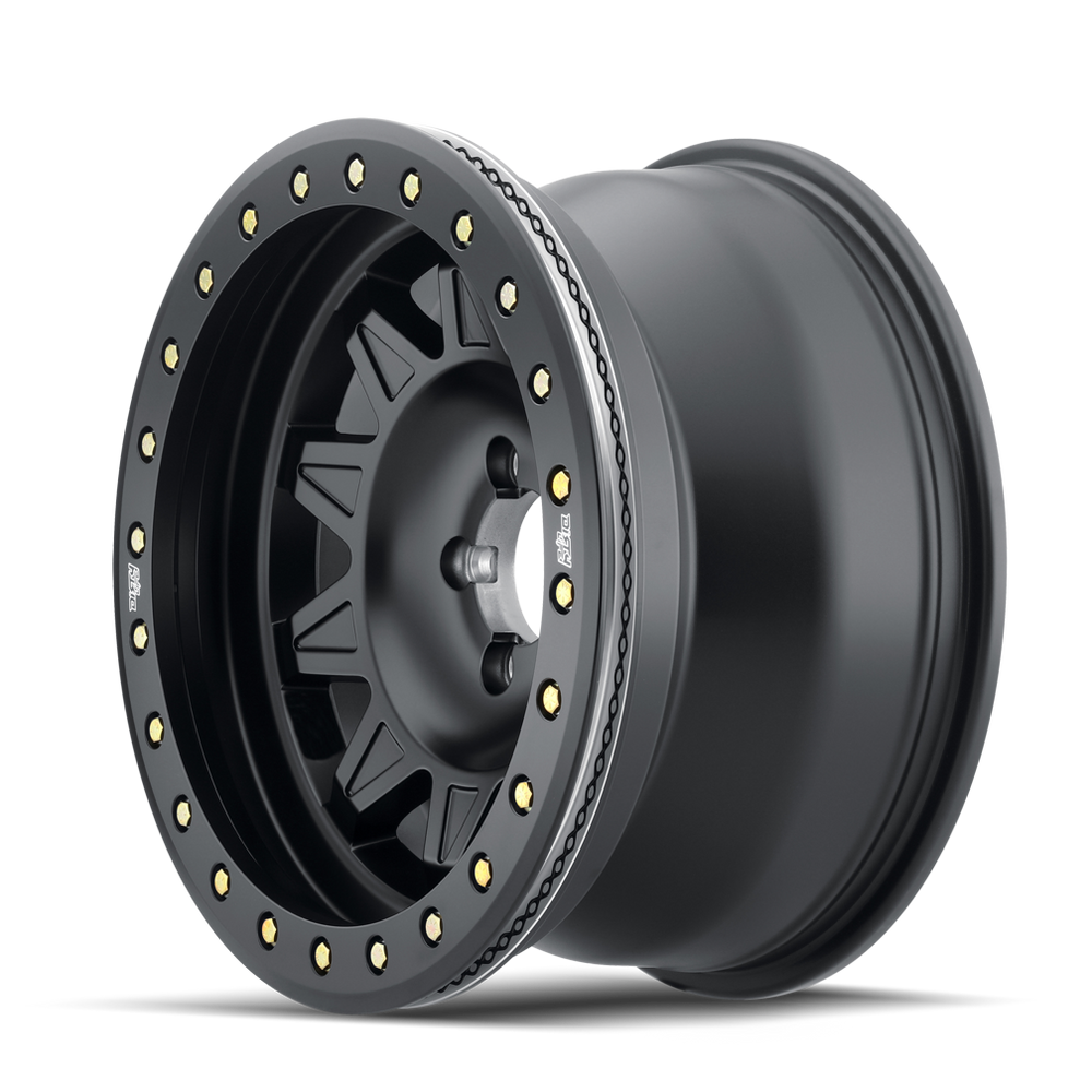 ~(40 lbs. 19X19X10)~ ROADKILL RACE (9302) MATTE BLACK/BLACK BEADLOCK 17X9 5-139.7 -14MM 108MM
