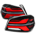 Spec-D SUBARU WRX STI FULL LED TAIL LIGHT GLOSSY BLACK HOUSING CLEAR LENS - LT-WRX15BKLED-SQ-RS